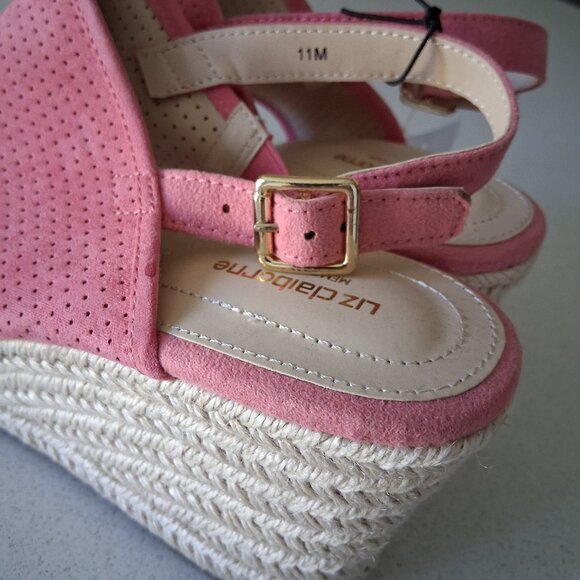 Liz Claiborne "Hatcher" Rose Garden Pink Wedge Heel Sandals Women's Size 11M - Picture 12 of 16